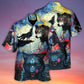 Halloween Black Wolf Starry Night Dark Art - Hawaiian Shirt