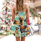 Dog Family Santa Merry Christmas Snow – Women's Summer Sleeveless V-Neck Camisole Dress
