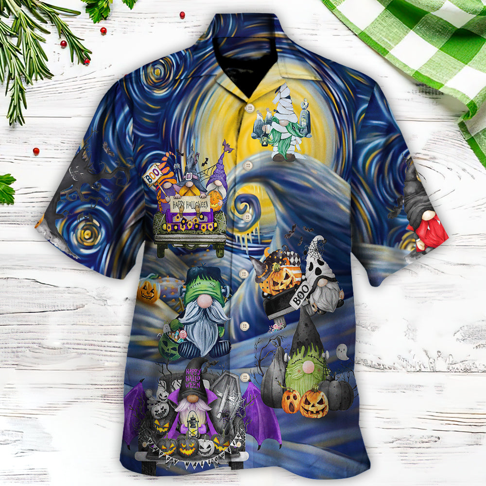 Spooky Halloween Gnome Haunted House - Hawaiian Shirt

