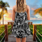 Skull Smoke Dark Life Theme – Women's Summer Sleeveless V-Neck Camisole Dress