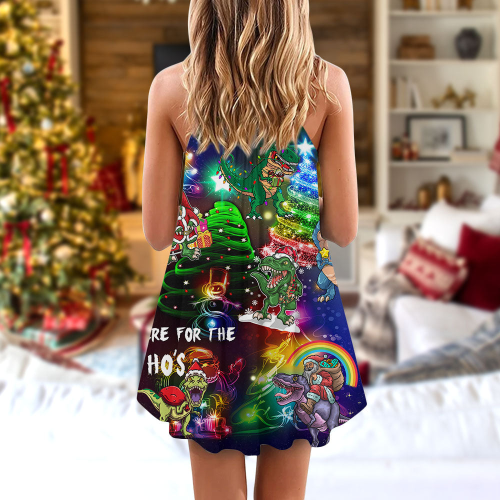 Dinosaur Lover Merry Christmas – Women's Summer Sleeveless V-Neck Camisole Dress