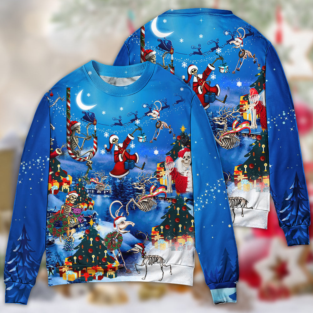 Christmas Skull Merry Xmas Style – Sweater - Ugly Christmas Sweater