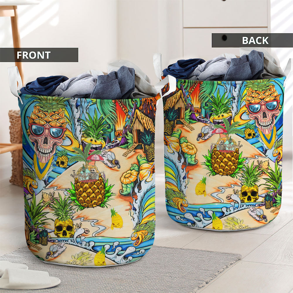 Skull Pineapple Fruit Amazing - Laundry Basket - Owls Matrix LTD