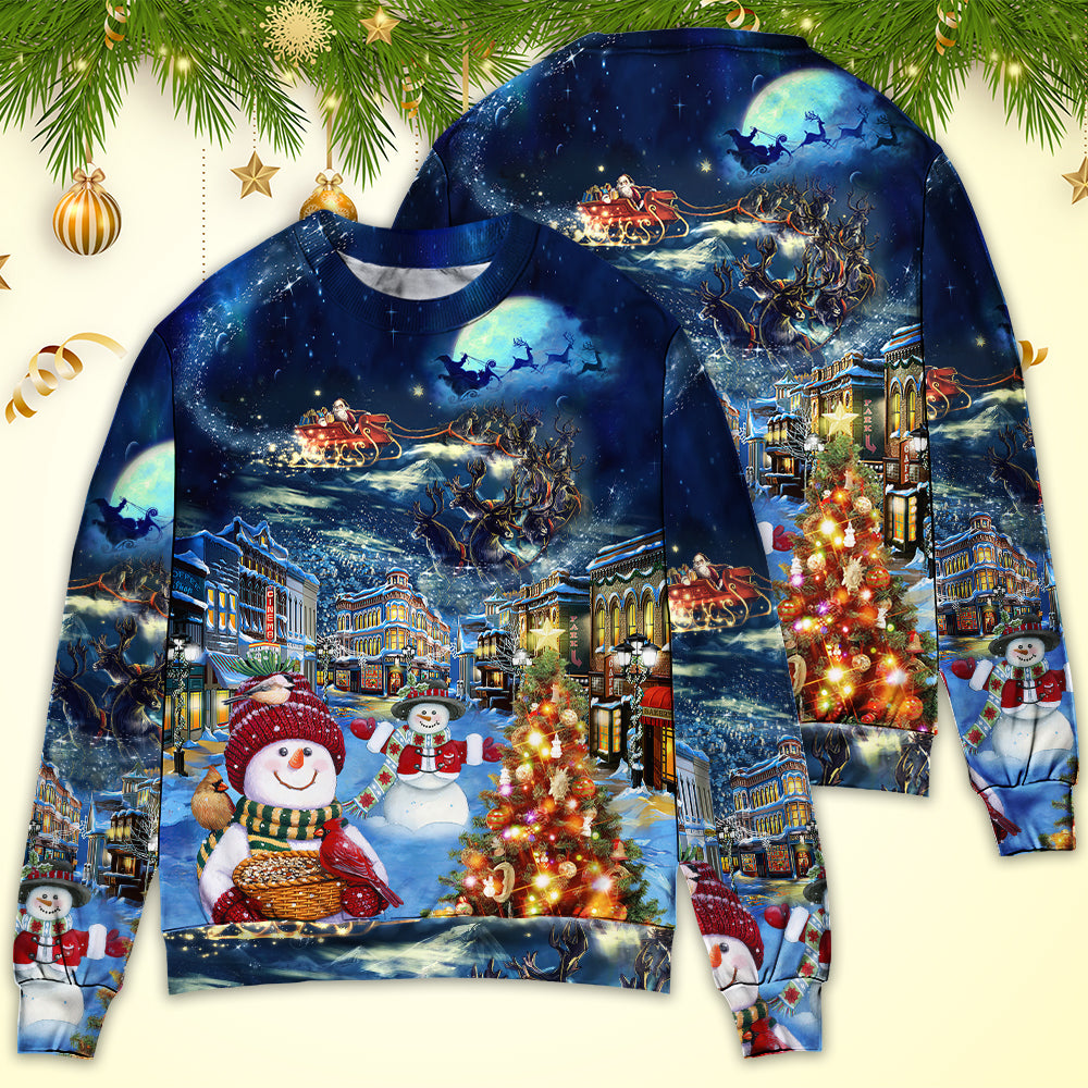 Christmas Family Snowman Santa Love Light – Sweater - Ugly Christmas Sweater
