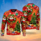 Christmas Santa Holiday Tree Red Light Art – Sweater - Ugly Christmas Sweater