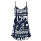 Dragon With Skull Vintage Sea Ship – Women's Summer Sleeveless V-Neck Camisole Dress