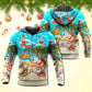 Christmas Santa Chilling Beach Tropical Funny - Hoodie
