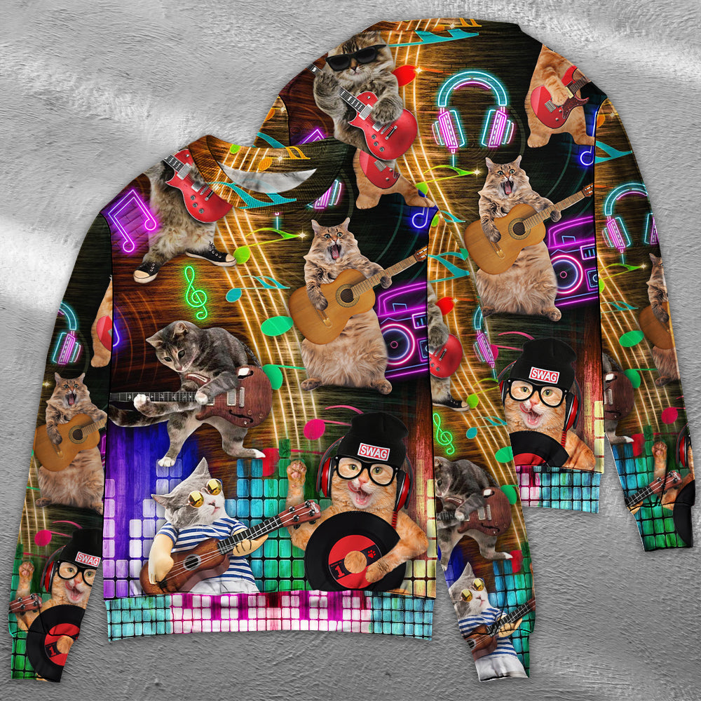 Lovely Cat Rocker Music Style – Sweater - Ugly Christmas Sweater