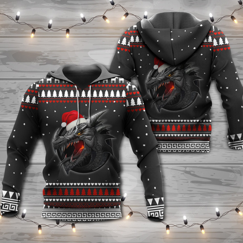 Christmas Dragon Strong Holiday Style - 3D Hoodie