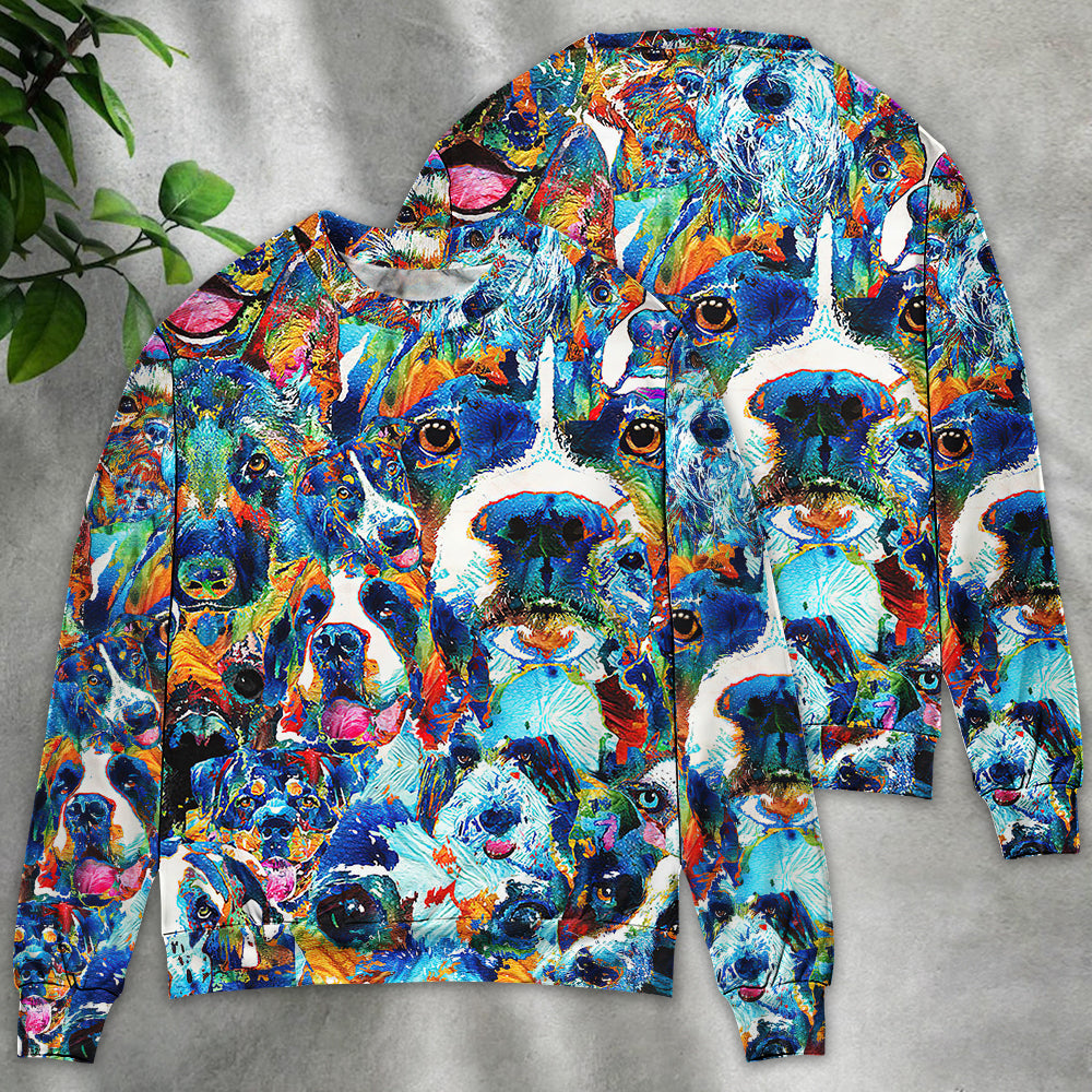 Dog Lover Delight Art Style – Sweater - Ugly Christmas Sweater