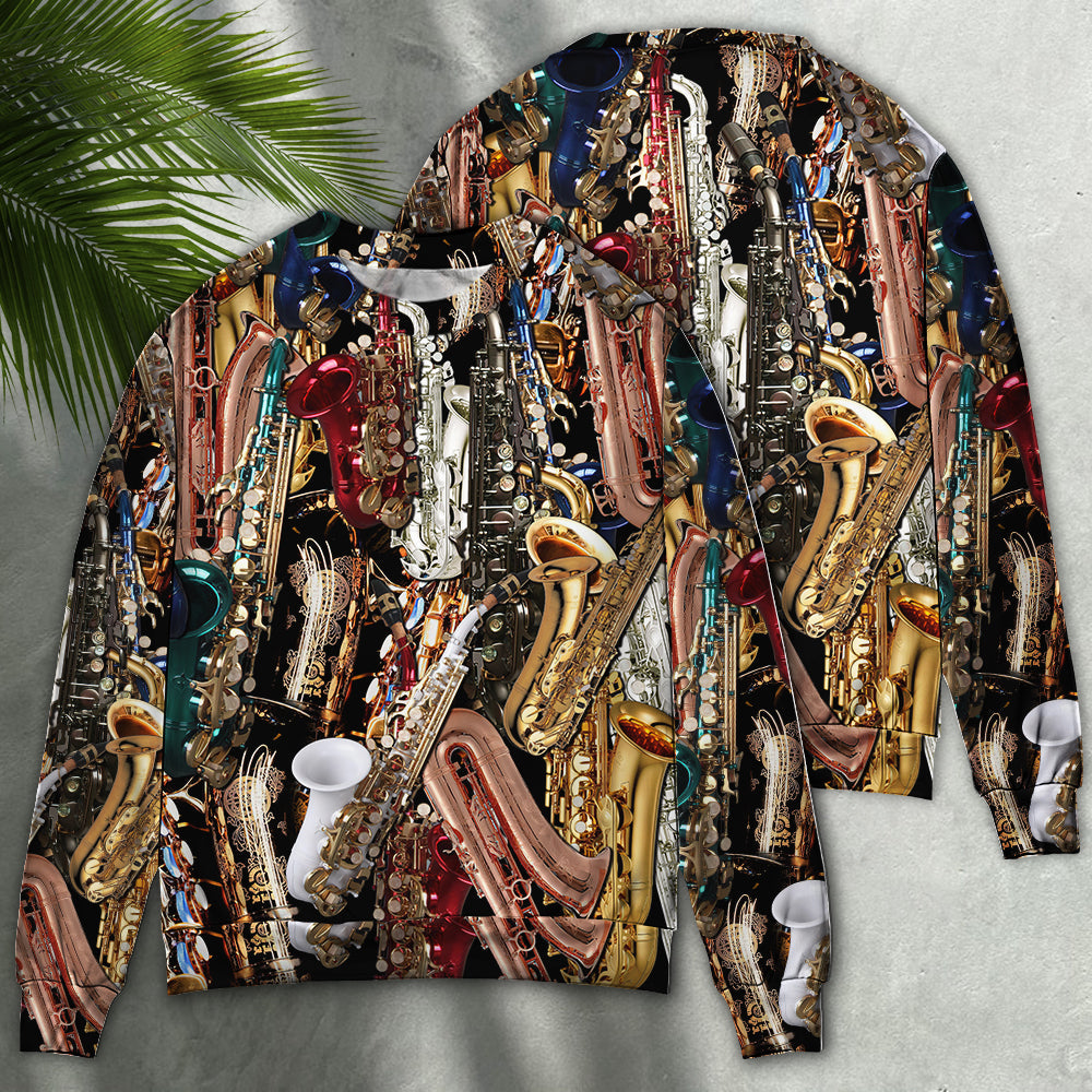 Saxophone Music Therapy Quote Style – Sweater - Ugly Christmas Sweater