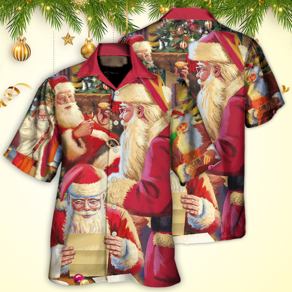 Christmas Santa Story Joyful Holiday Art – Hawaiian Shirt