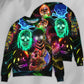 Glowing Neon Light Skull Art – Sweater - Ugly Christmas Sweater