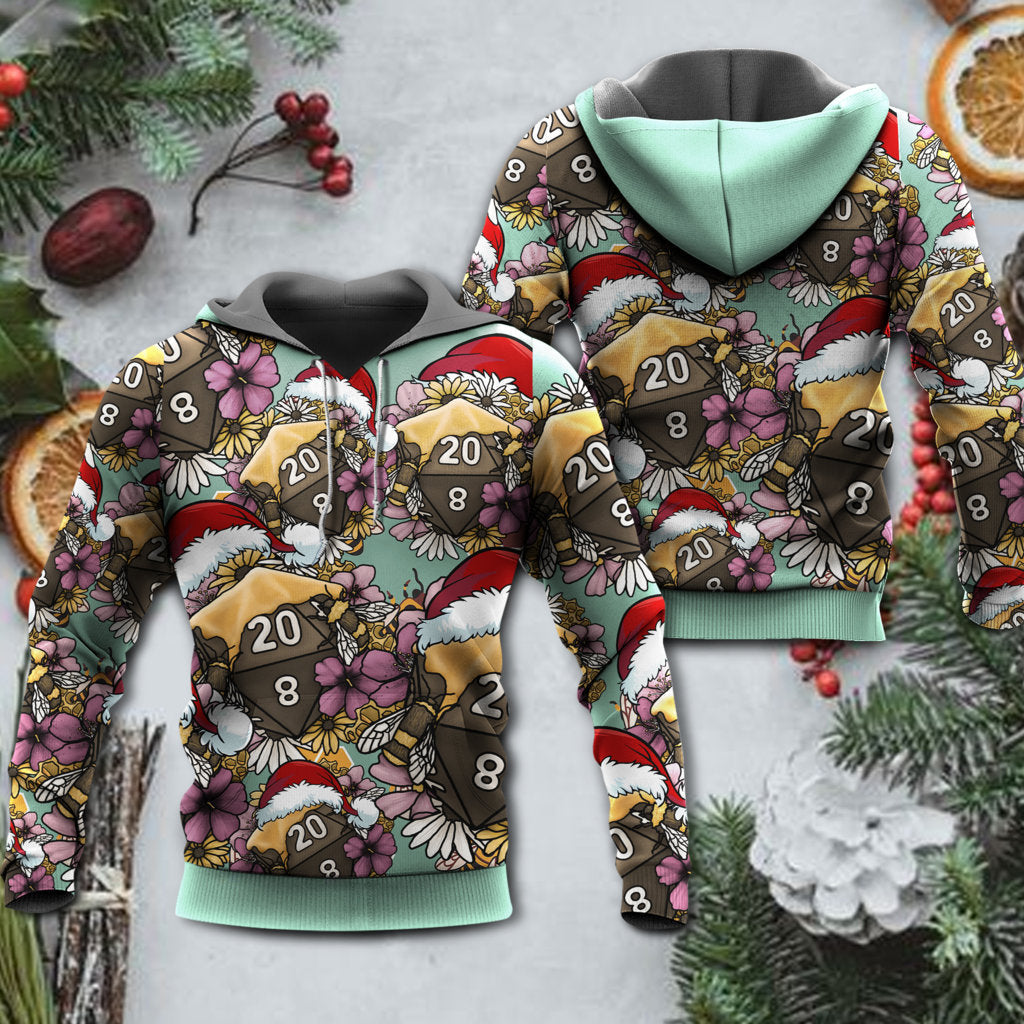 Christmas Bee Dice Holiday Vibe - 3D Hoodie