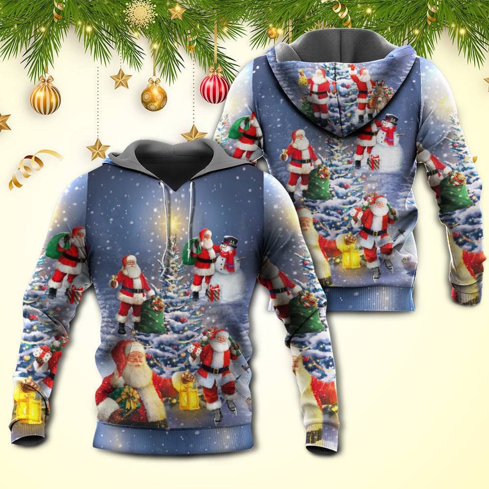 Christmas Santa Love Light Xmas Tree - Hoodie