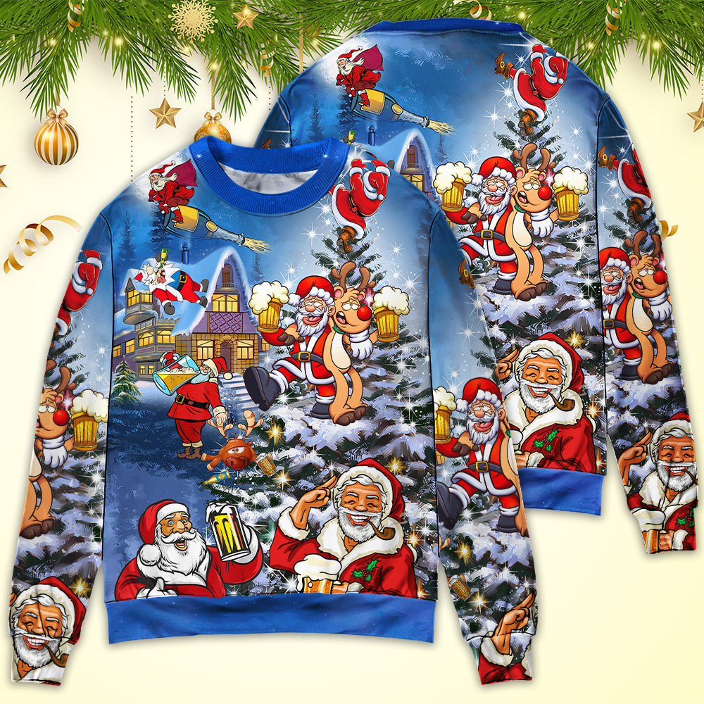Christmas Funny Santa Holiday Cheer – Sweater - Ugly Christmas Sweater