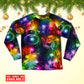 Christmas Santa Claus Tree Snowman Neon Light Style - Pajamas Long Sleeve - Owls Matrix LTD