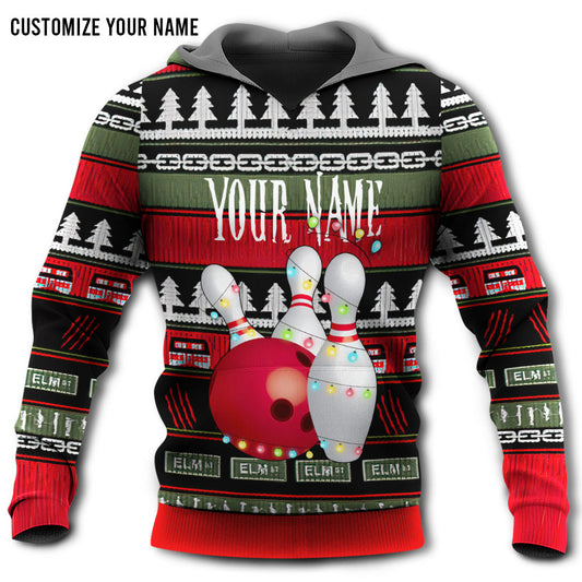 Christmas Bowling Custom Art – 3D Hoodie