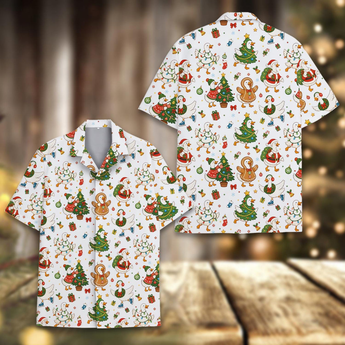 Christmas Santa Duck Funny Holiday – Hawaiian Shirt