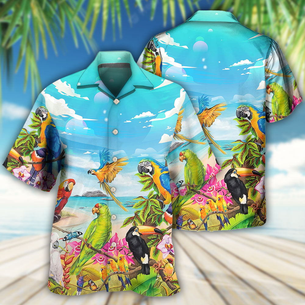 Parrot Beach Sky Tropical Art – Hawaiian Shirt