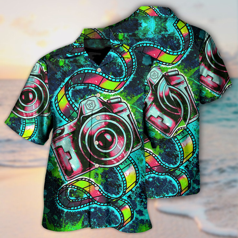 Abstract Colorful Retro Camera - Hawaiian Shirt