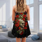 Skull And Roses Art – Women's Summer Sleeveless V-Neck Camisole Dress