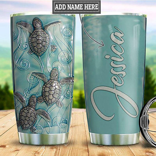 Turtle Love His Beach Personalized 20 Oz Tumbler