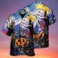 Halloween Black Cat Starry Night Art - Hawaiian Shirt