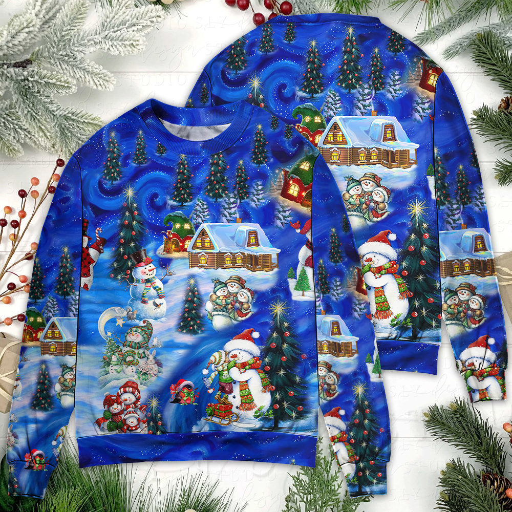 Christmas Snowman Chilling With Friends – Sweater - Ugly Christmas Sweater