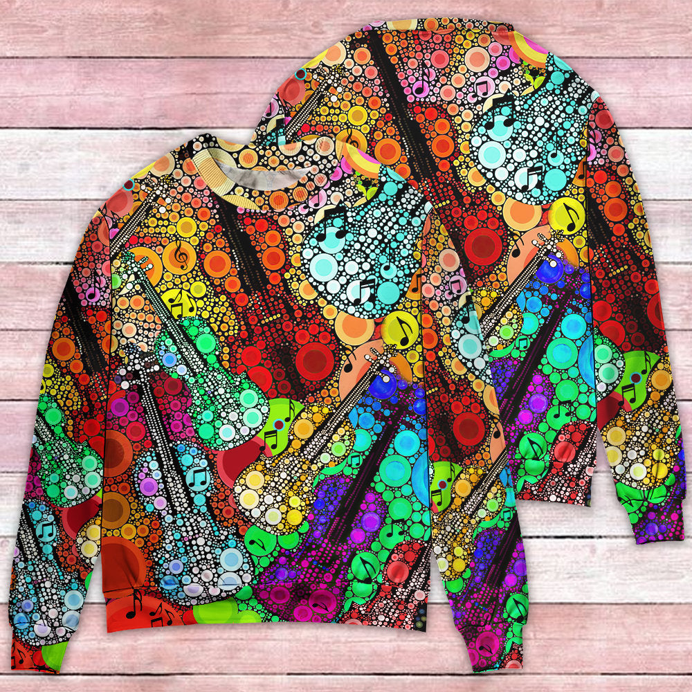 Guitar Scroll Bubble Colorful Art – Sweater - Ugly Christmas Sweater