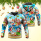 Christmas Santa Playing On Beach Tropical Funny - Hoodie