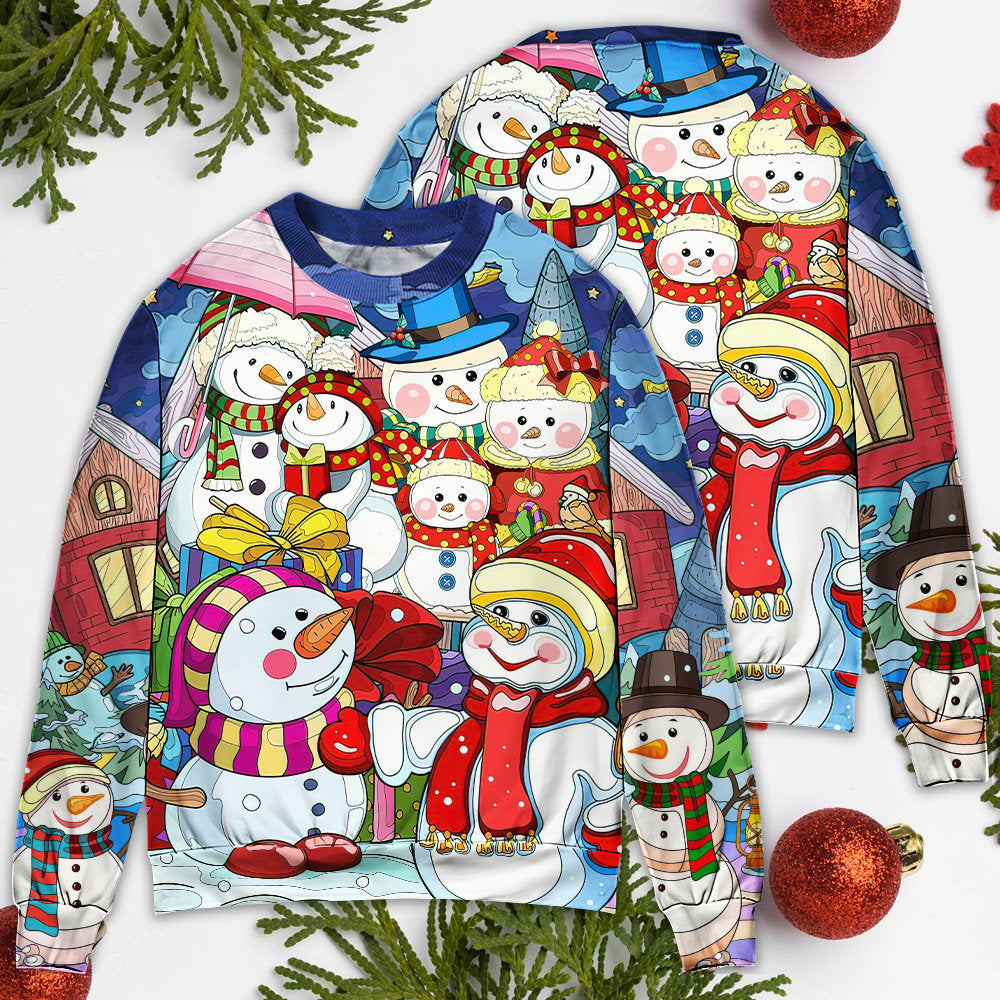Christmas Snowman Merry Xmas Art – Sweater - Ugly Christmas Sweater