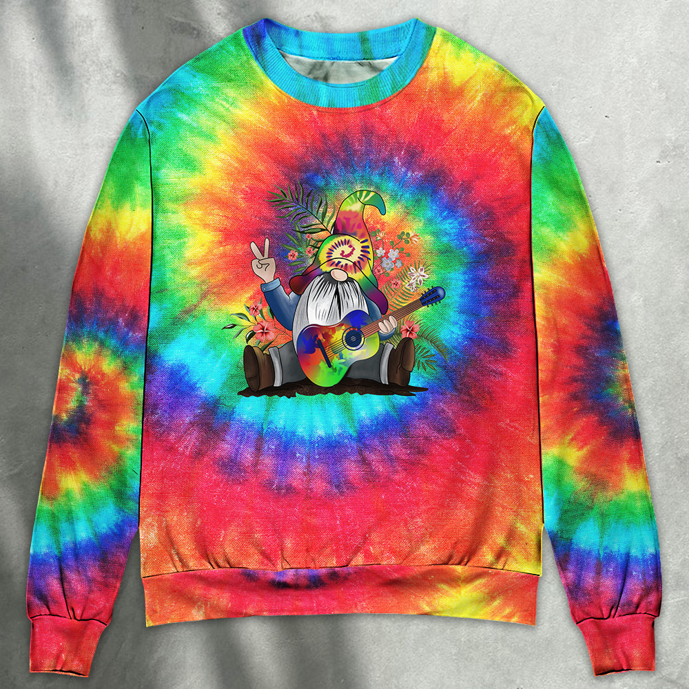 Hippie Power Of Music Gnome Style – Sweater - Ugly Christmas Sweater
