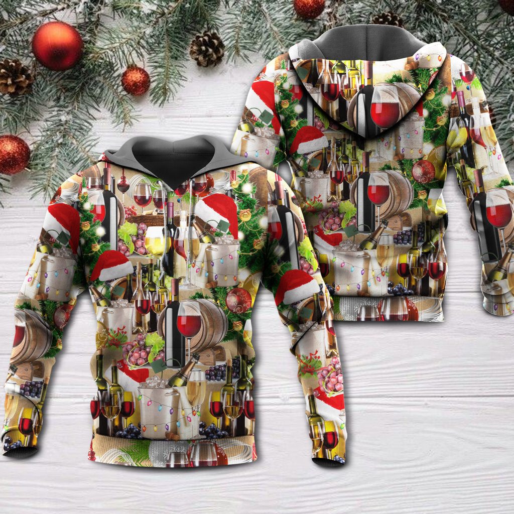 Christmas Wine Cozy Night Style - 3D Hoodie