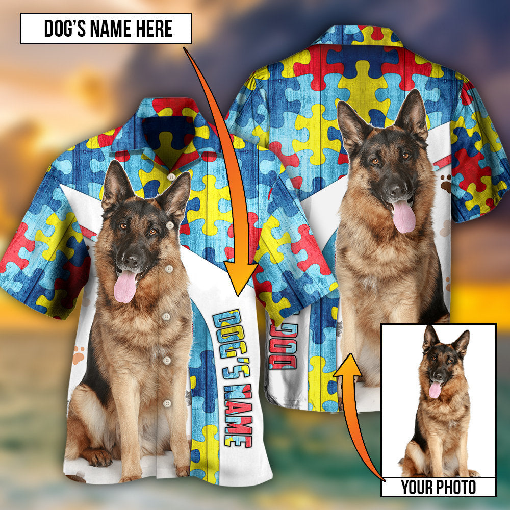 German Shepherd Strong Dog Custom Photo Personalized - Hawaiian Shirt