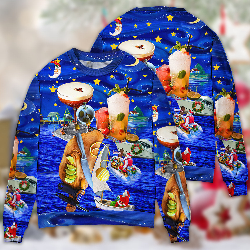 Cocktail Christmas Merry Holiday – Sweater - Ugly Christmas Sweater