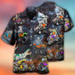 Skeleton Dinosaur Driving Monster Truck – Hawaiian Shirt