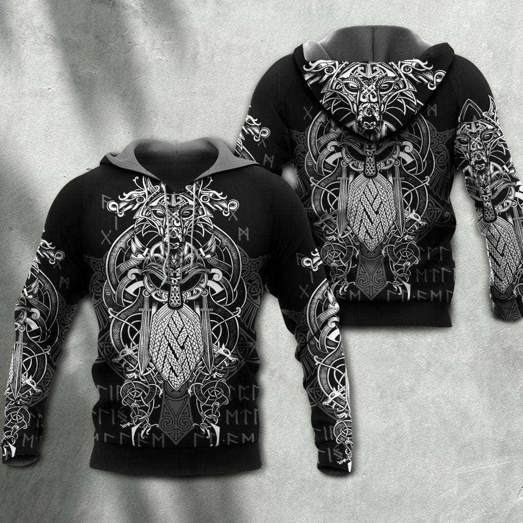 Viking Warrior Blood Pattern Style - 3D Hoodie