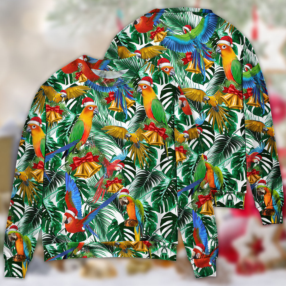 Parrot Love Xmas Tropical Leaf – Sweater - Ugly Christmas Sweater