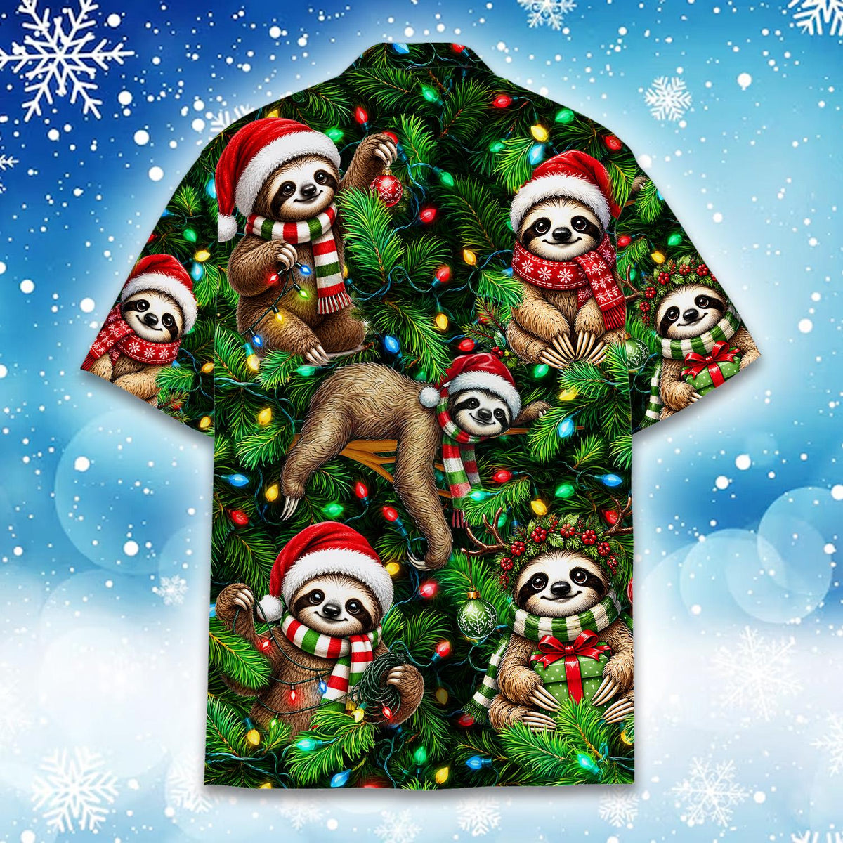 Christmas Santa Sloth Cute Holiday – Hawaiian Shirt