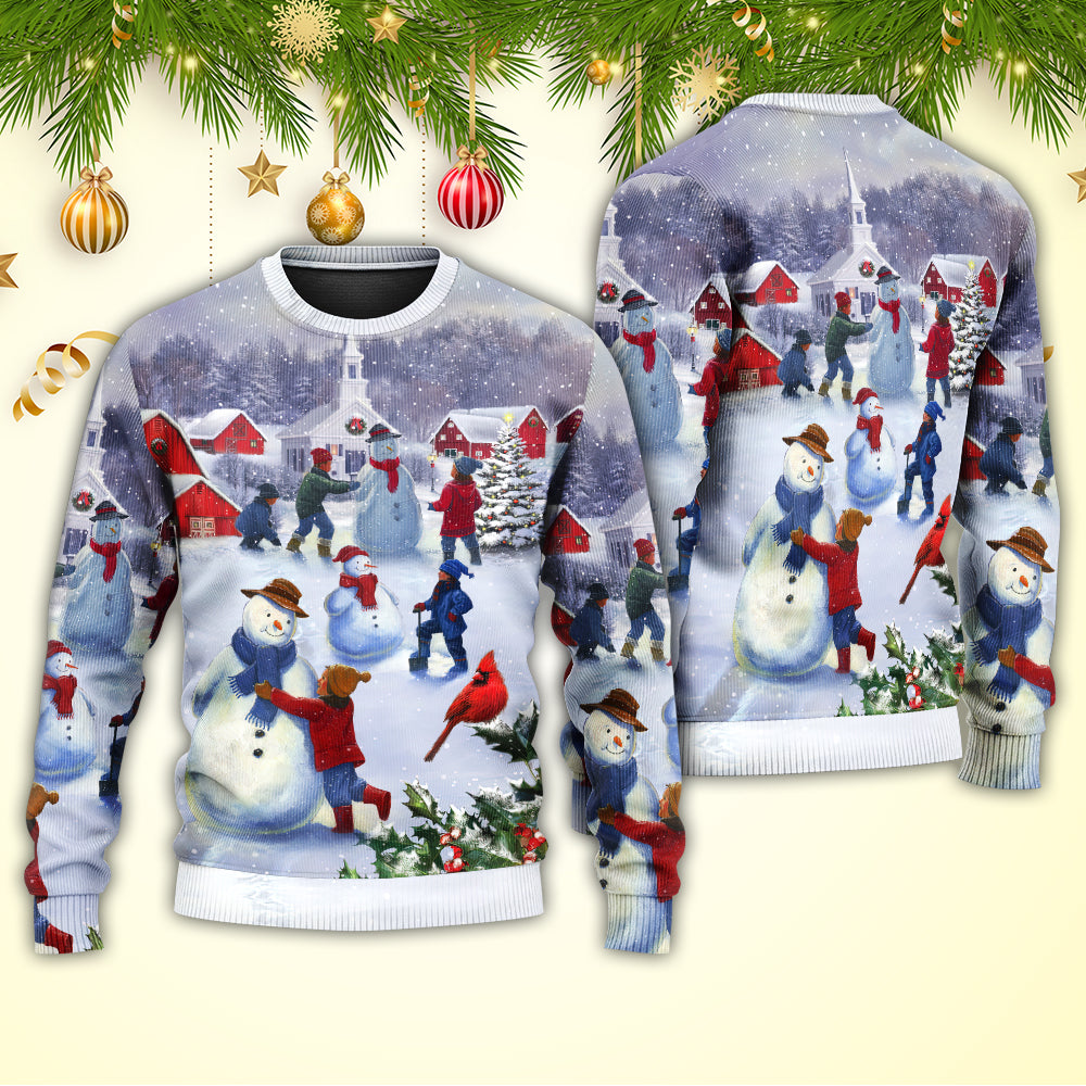 Christmas Children Love Snowman Town – Sweater - Ugly Christmas Sweater
