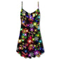 Christmas Tree Gifts Gingerbread Neon – Women's Summer Sleeveless V-Neck Camisole Dress