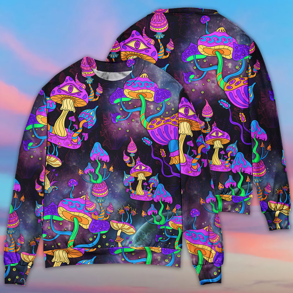 Hippie Mushroom Life Lover Art – Sweater - Ugly Christmas Sweater