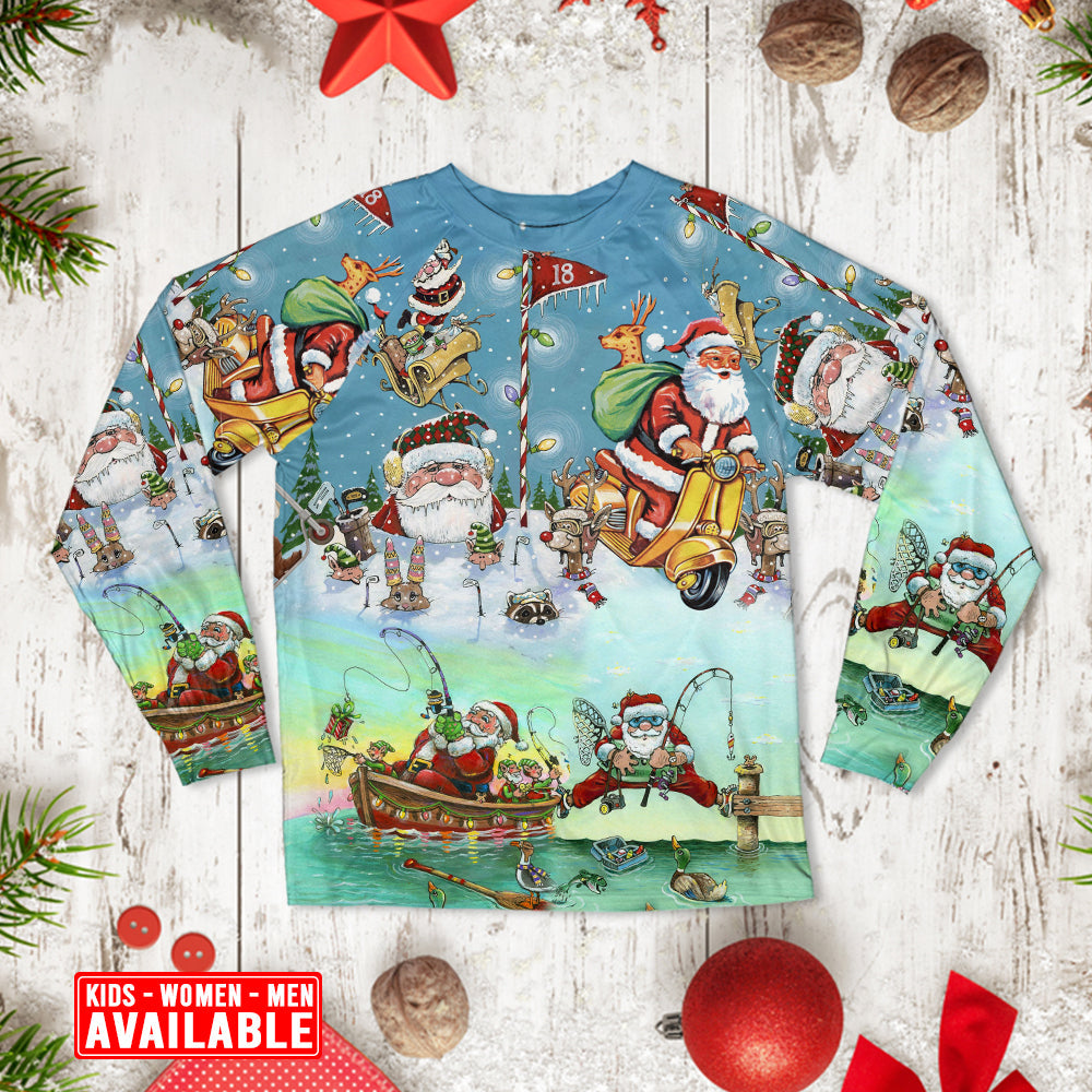 Christmas Cute Santa Claus - Pajamas Long Sleeve - Owls Matrix LTD