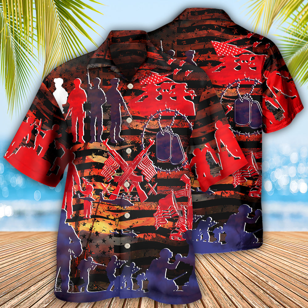 Veteran Patriotic Freedom Democracy Tribute – Hawaiian Shirt