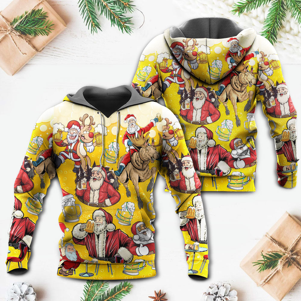 Beer Santa Funny Holiday Style - 3D Hoodie