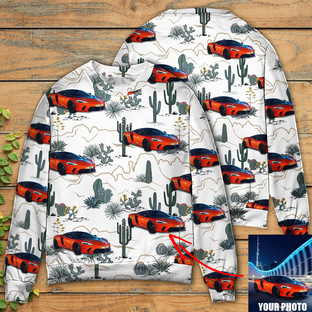 Desert Mountains Cactus Landscape Art – Sweater - Ugly Christmas Sweater