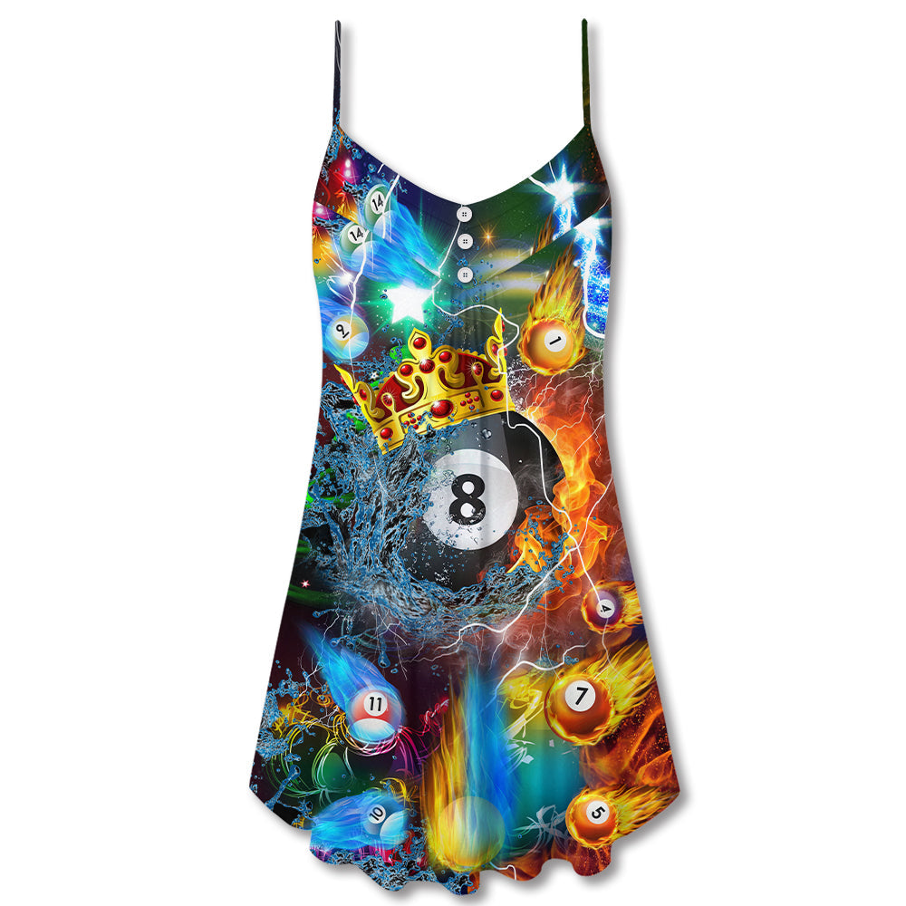 Christmas Billiard Fire Merry – Women's Summer Sleeveless V-Neck Camisole Dress