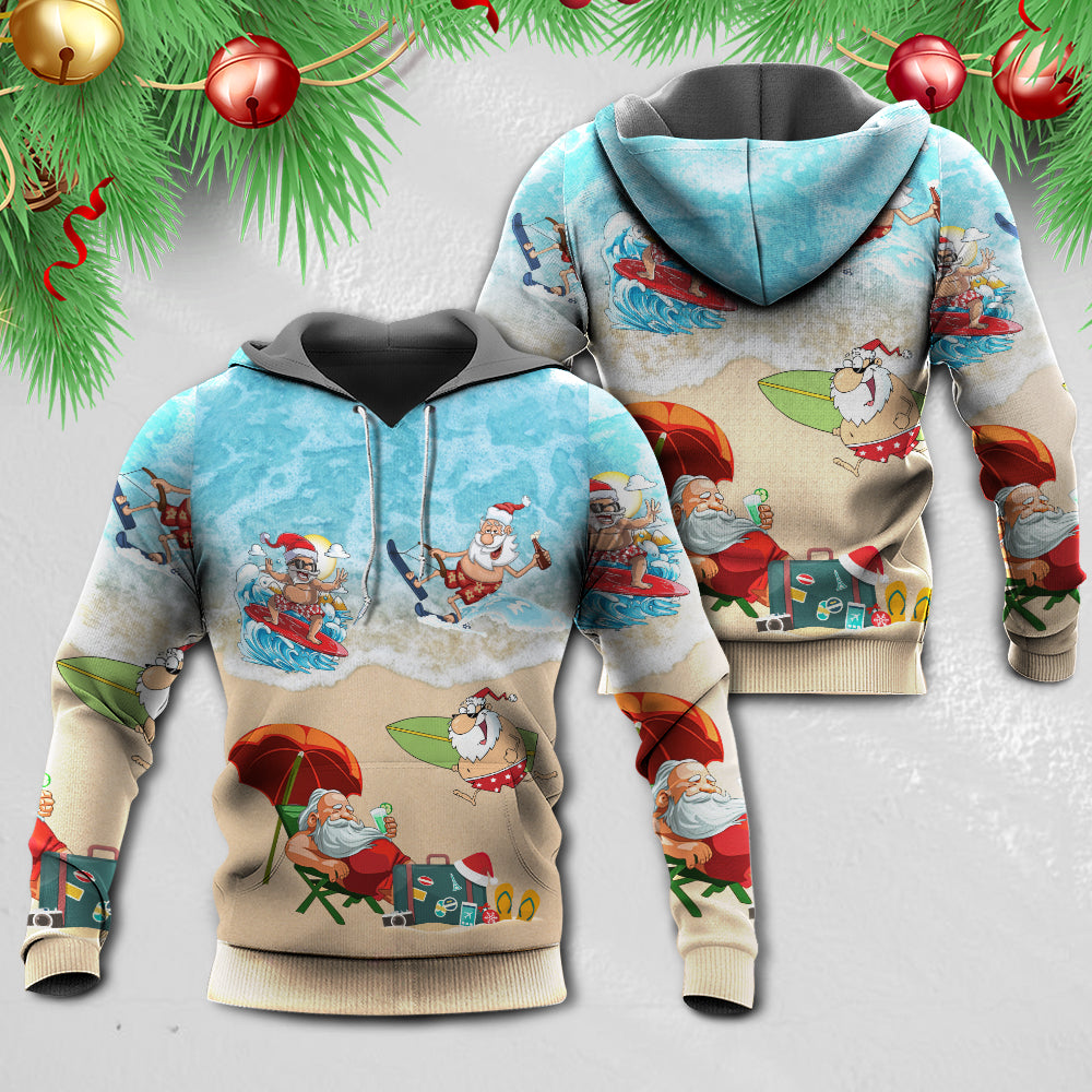 Santa Beach Christmas Fun - 3D Hoodie