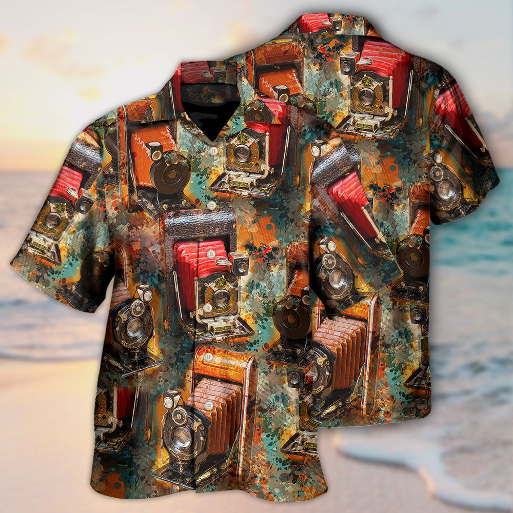 Retro Film Camera Vintage Photography Art – Hawaiian Shirt